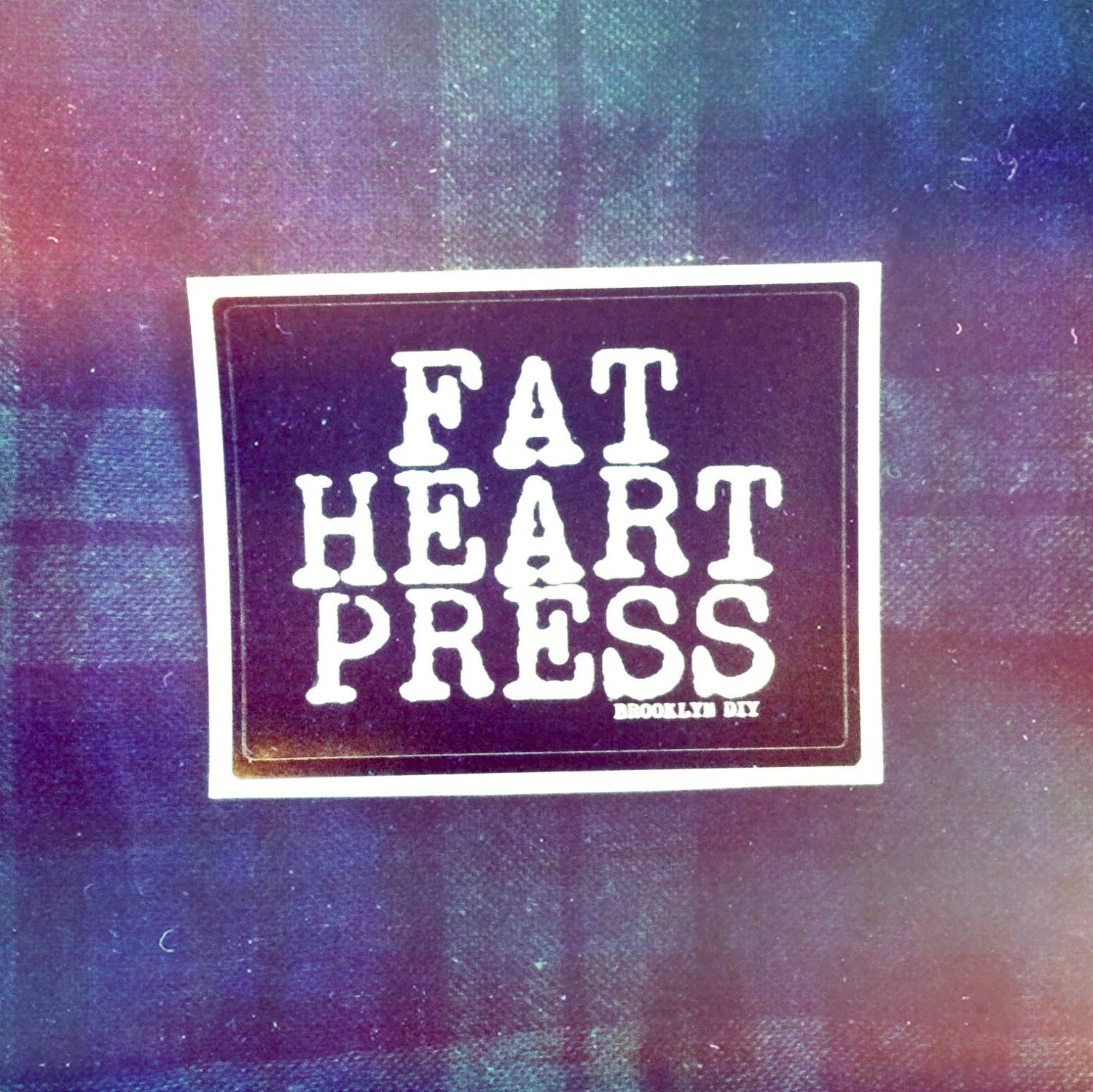Fat Heart Press black and white name sticker 3 x 4 Brooklyn DIY