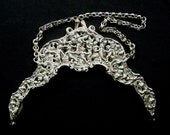 Victorian Cherubs Putti  Flowers Silver plated big purse frame 1800's