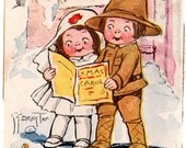 Dolly Dingle Grace Drayton WWI Christmas Illustration - Original 1918