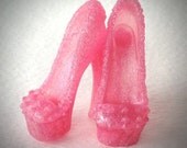 Pink Satin Scaris Heels Monster High Shoes for Dolls - Dollicious Customs