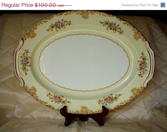 ON SALE 30% OFF 1940's Noritake Floral Designed Large 16 in. Platter