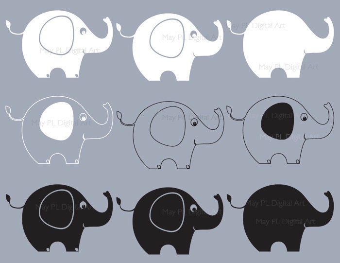 baby elephant clipart silhouette - photo #13