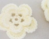 Crochet Flower, handmade flower, Set of 2, Cream flowers, wedding accessories, ome decor. handmade flowers