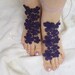 beach shoes, bridal sandals, flowers lariat sandals, wedding bridal, barefoot sandles, Purple accessories, wedding shoes, summer wear.