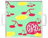 cP Home- Monogrammed Trendy Tray Cherry Lemonade Print by conniption Prints