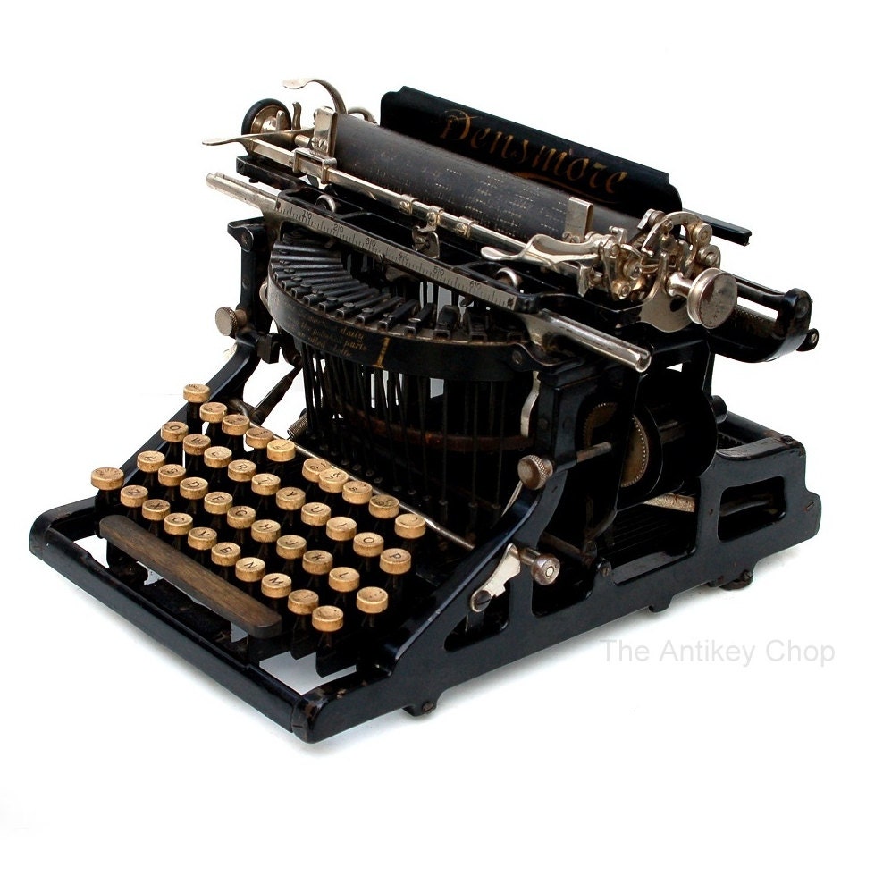 Antique c.1891 Densomre No.1 Upstrike Typewriter