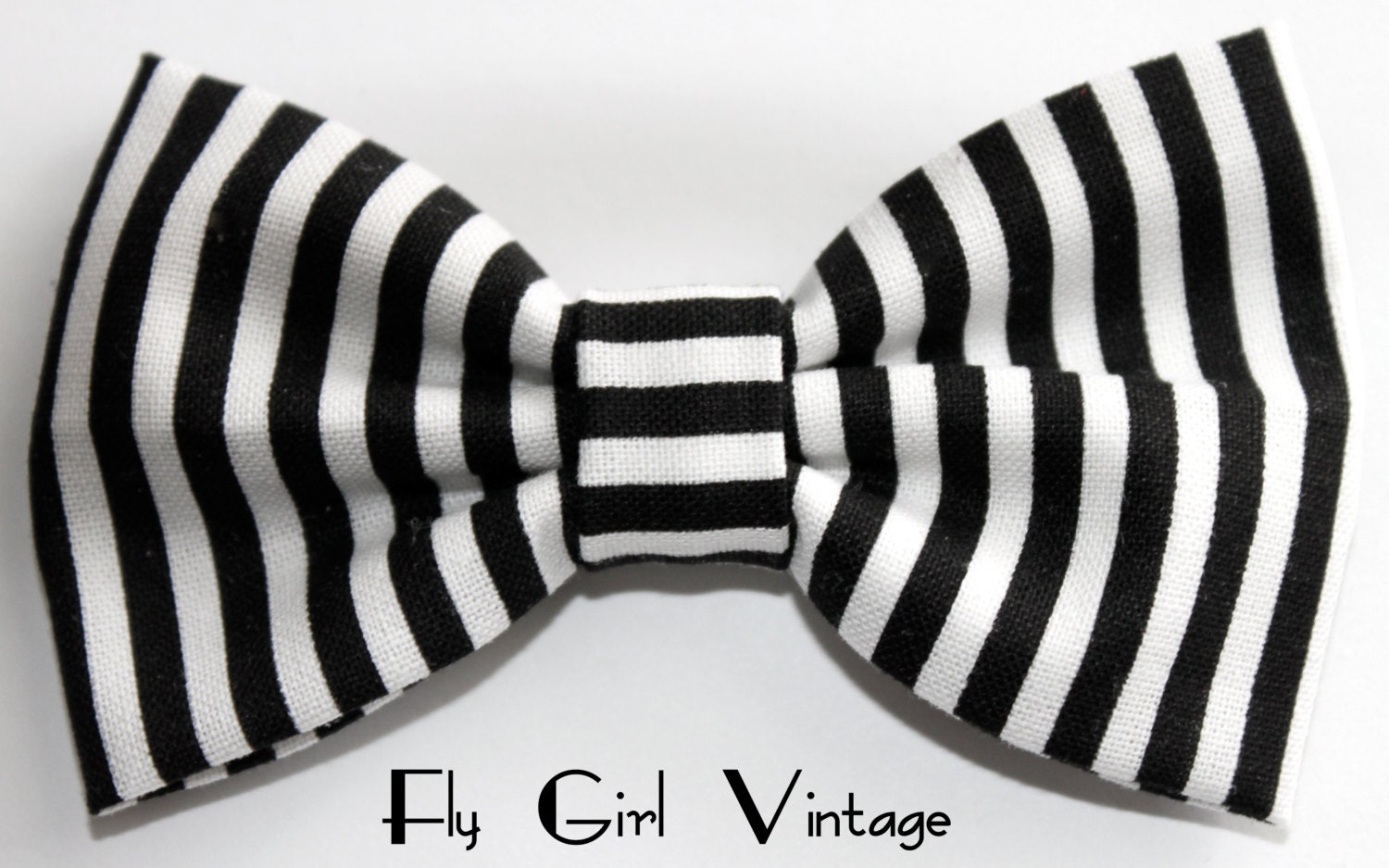 Vintage-1920's-Carnival-Circus-Style-Hair-Bow-Clip-Fabric-Wedding-Rockabilly-Steam-Punk-Black-White-For Women, Teens, Girls -Psychobilly