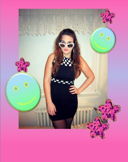 Black & White Mod Polka Dot Dress