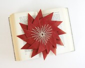Large Paper Star Heart - Origami & String Art Ornament - Home Decor - Minimalist Paper Sculpture