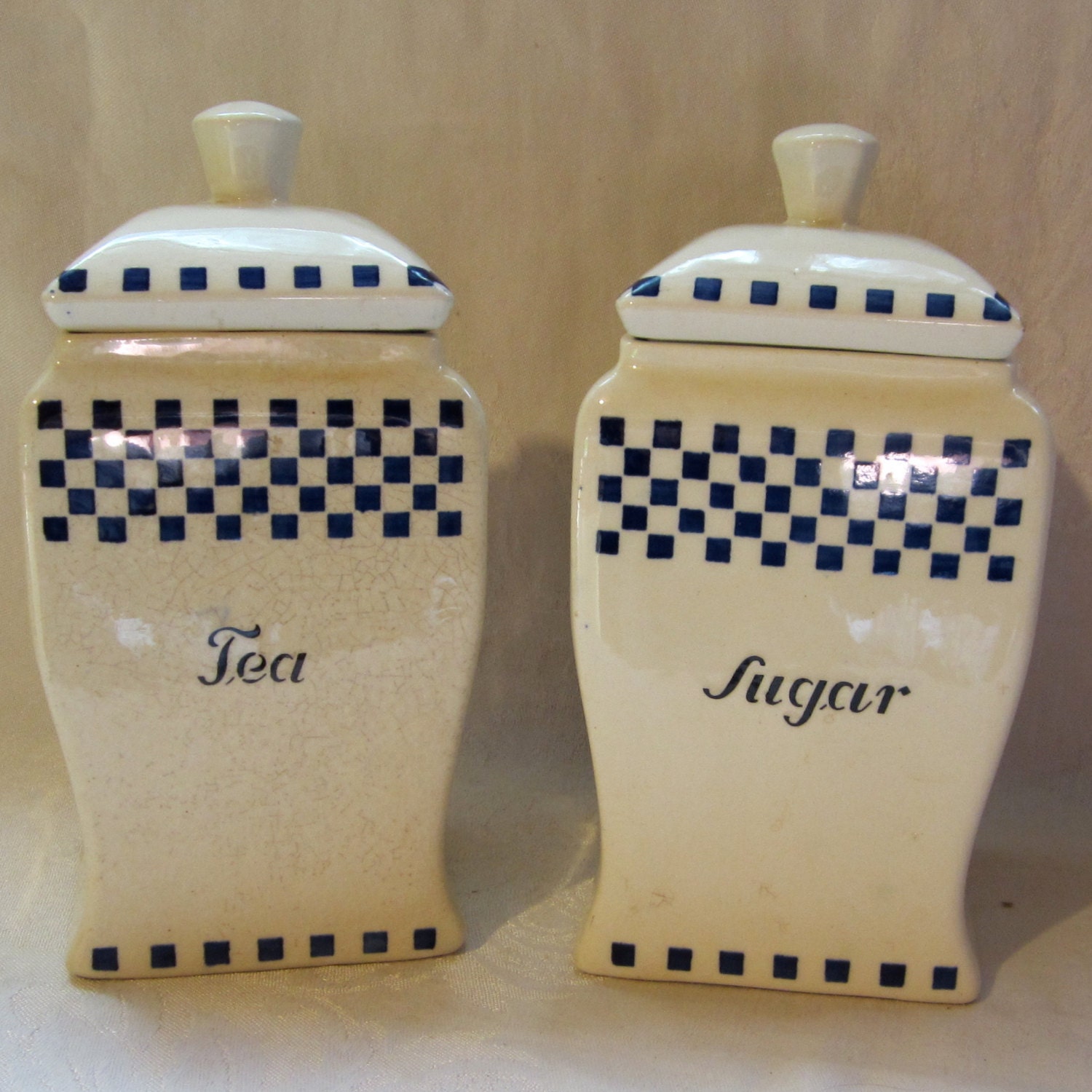 Art Deco German Ceramic Canisters Tea Sugar