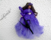 needle felted fairy LILAC - Spring fairy- Waldorf fairy- needle felted fairy- wool elf- girls room- decoration