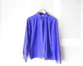vintage 80s blouse, purple blouse, secretary blouse
