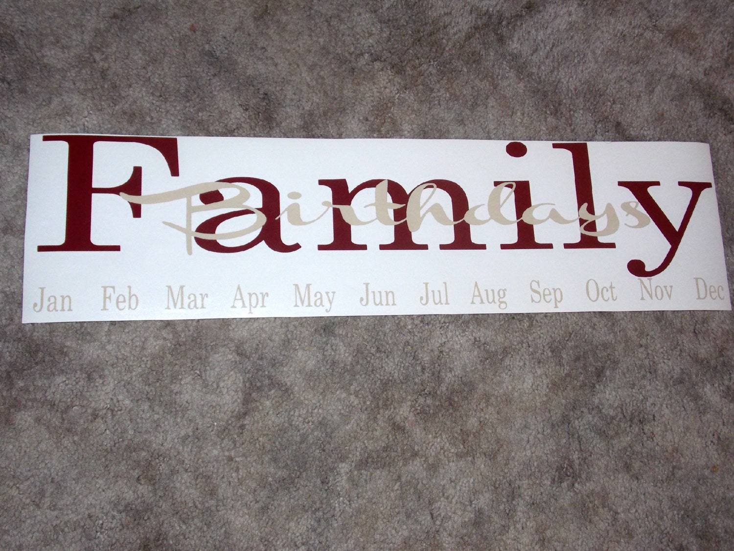 Family Birthdays Vinyl Decal
