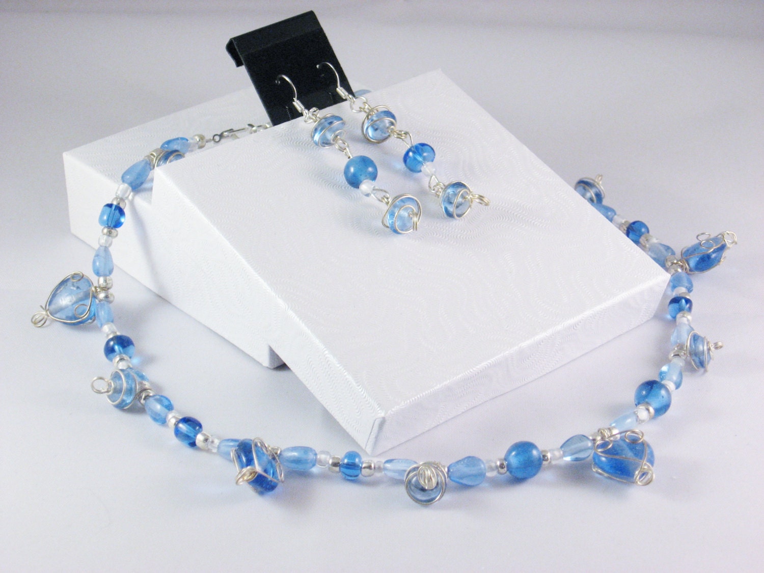 2 Piece Jewelry Set in Blue and Silver
