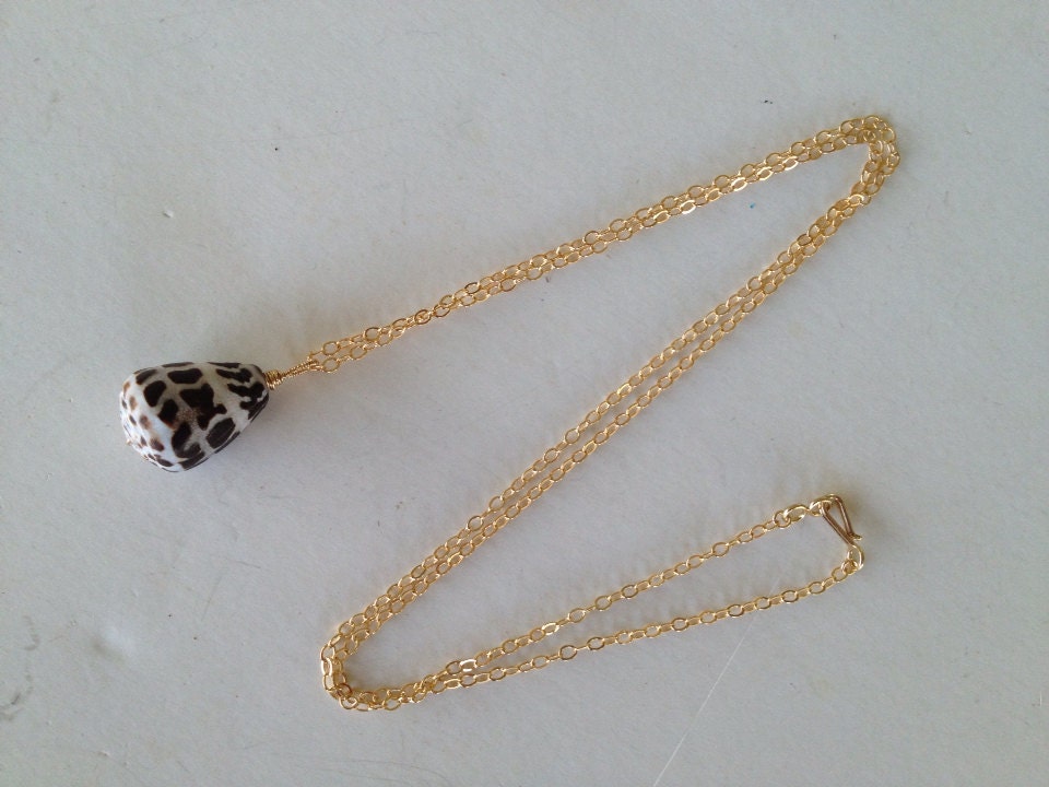 Cone shell and 14kt gold fill necklace
