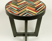 Multicolor Chevron Mosaic Indoor Outdoor Table