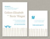 Love Birds Wedding Invitation / Beach Wedding Invitation