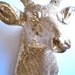 Faux Taxidermy Deer Head wall mount in GOLD