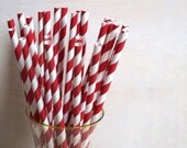 On Sale - Vintage Paper Straws - Ruby Tuesday by Penny Lane Studio - Pack of 25