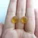 Sea Glass Studs Earrings - Yellow Amber