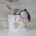 Personalized Fabric Organizer Bin Basket Container Cotton Rabbit Bunny