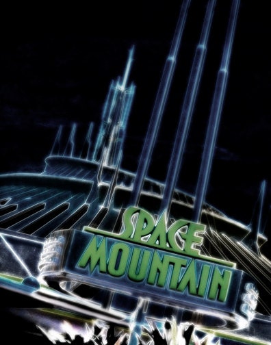 Space Mountain - Disney World - Orlando, Florida - 11x14 Matted Fine Art Photo
