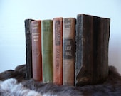 Rustic Old Weathered Wood Book Ends Set3 by Plus Z Ranch