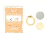 Miniature embroidery hoop DIY kit - 4cm/1.6" hoop - make a necklace or brooch - unique Dandelyne miniature hoop