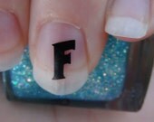LETTER F Nail Art Decals Team Support Set of 20 Vinyl Stickers Applique Manicure Pedicure Party Event Accessories Style 2