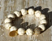 Fresh White Howlite Pave Bracelet / Beaded Bracelet