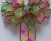 Pink Green Spring Wedding Bow Pastel Bow Handmade Birthday Bow Package Gift Bow Wreath Shower Decoration Bow