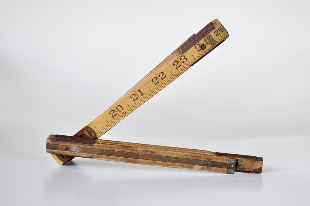 Vintage Folding Ruler Wood Building Tool Father's Day Gift