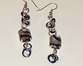 Zebra Print Dangle Chainmaille Earrings