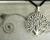 Tree Of Life Necklace Silver Plated 37mm 1.5 Inches Round Tree Of Life Pendant Silver Plated Nickel Free
