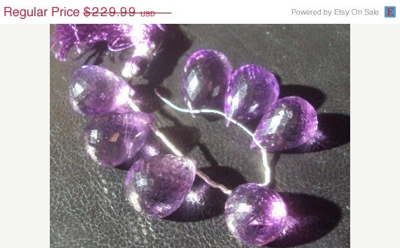 40% OFF SALE AAA Amethyst Faceted Teardrop Briolette Beads 18-22mm 7 Pieces...Luxe, Royal, Violet, Purple, Weddings, February Birthstone,
