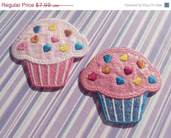40% OFF SALE Cupcake Patches 45mm 2 Piece Set