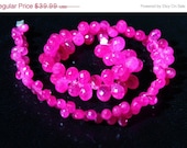40% OFF SALE PINK Sapphire Briolette Beads High End Designer Hot Faceted Teardrop 4 Pieces...Aaaaa, Raspberry, September Birthstone