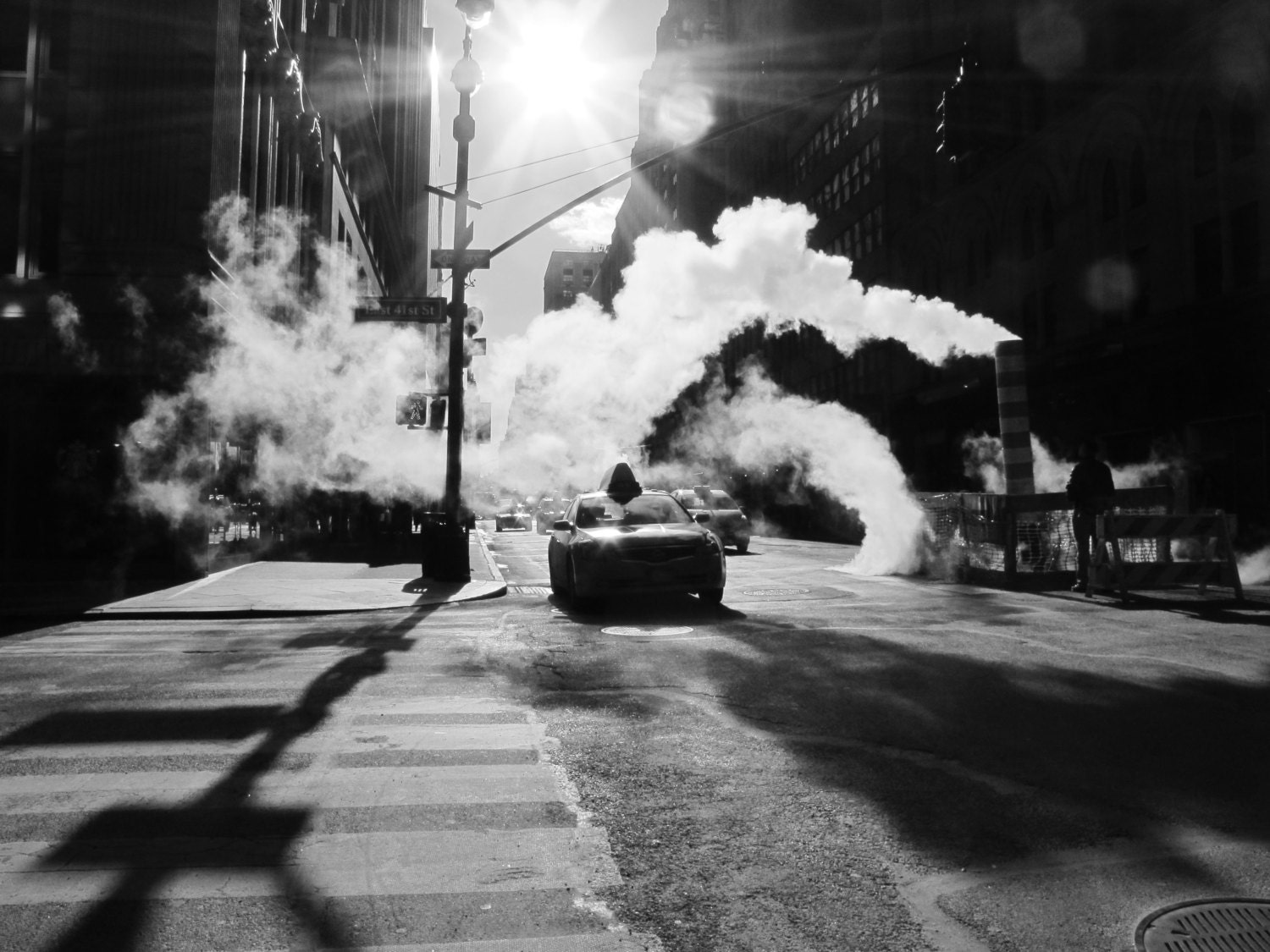 Photography 8x10 Midtown NYC Black and White Cab