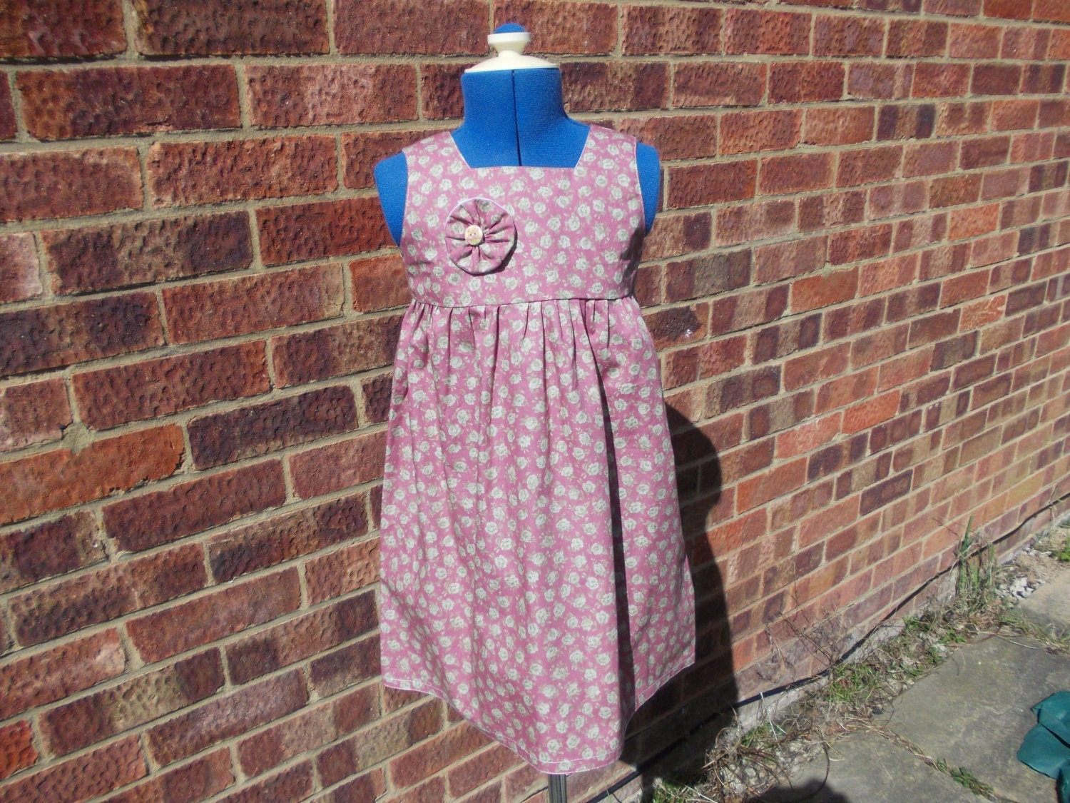 Girls dusky pink floral dress