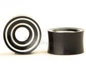 3/4" Pair White Racing Stripes Beveled Hollow Horn Gauged Plugs Organic Hand Carved Body Piercing Jewelry