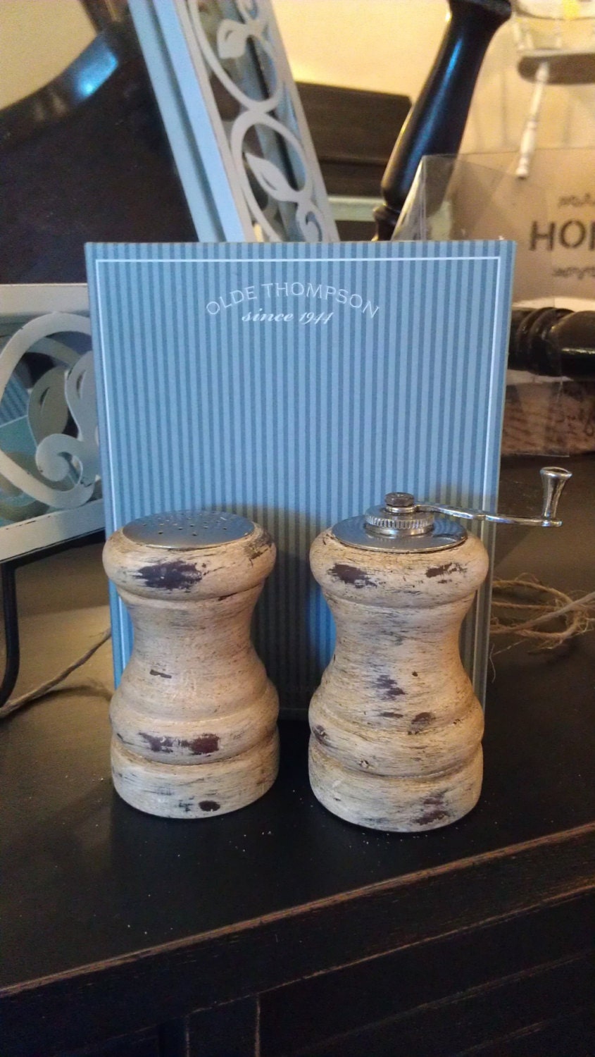 Shabby Salt and Pepper Shakers
