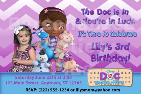 Doc McStuffin Birthday Party Invitations that are Personalized Il_570xn