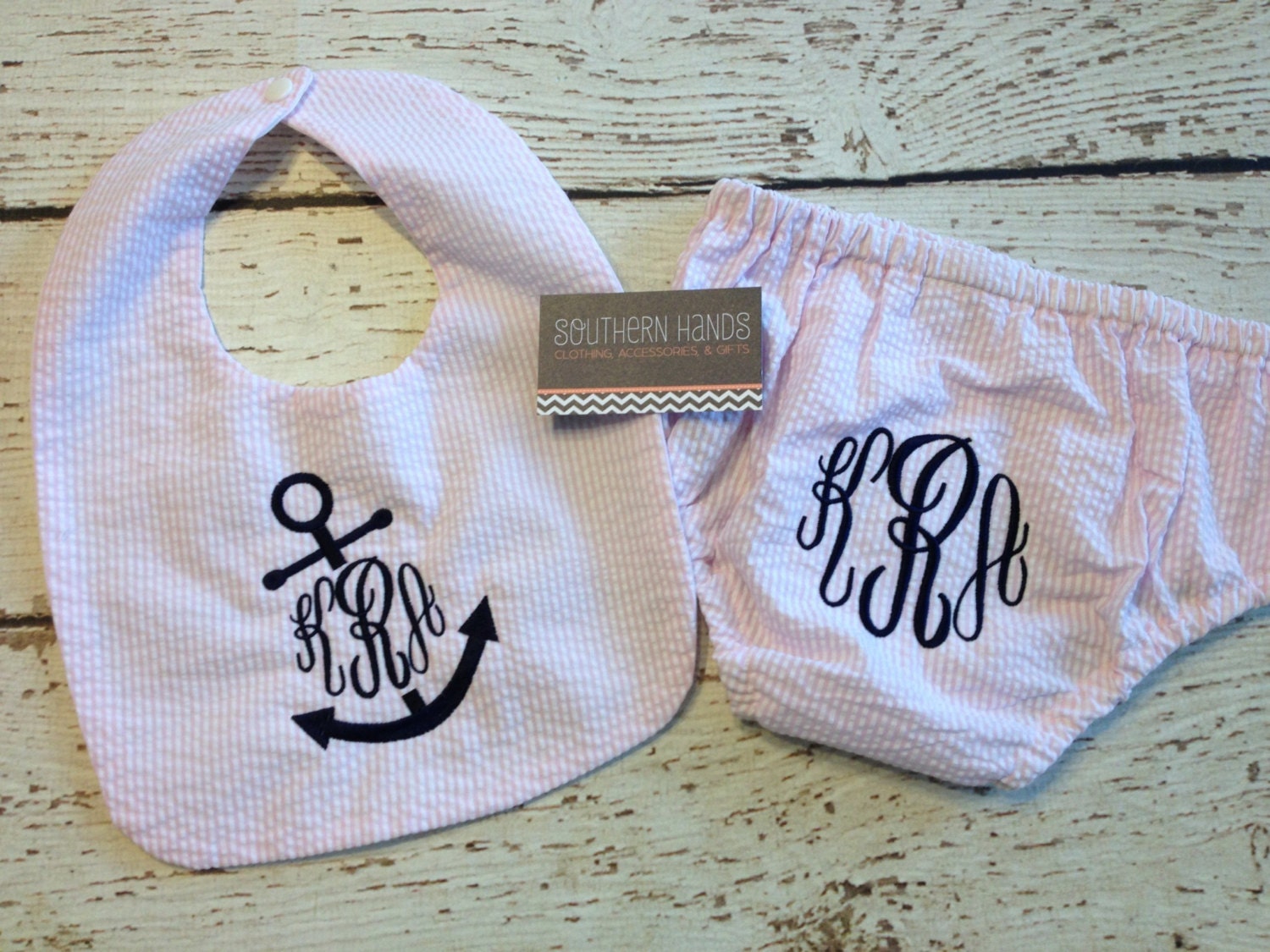 Seersucker Bib and Bloomer Set