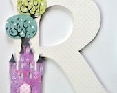 Land of Nod "Once Upon A" Nursery Letter Design-  12" Personalized Childrens Wood Letters