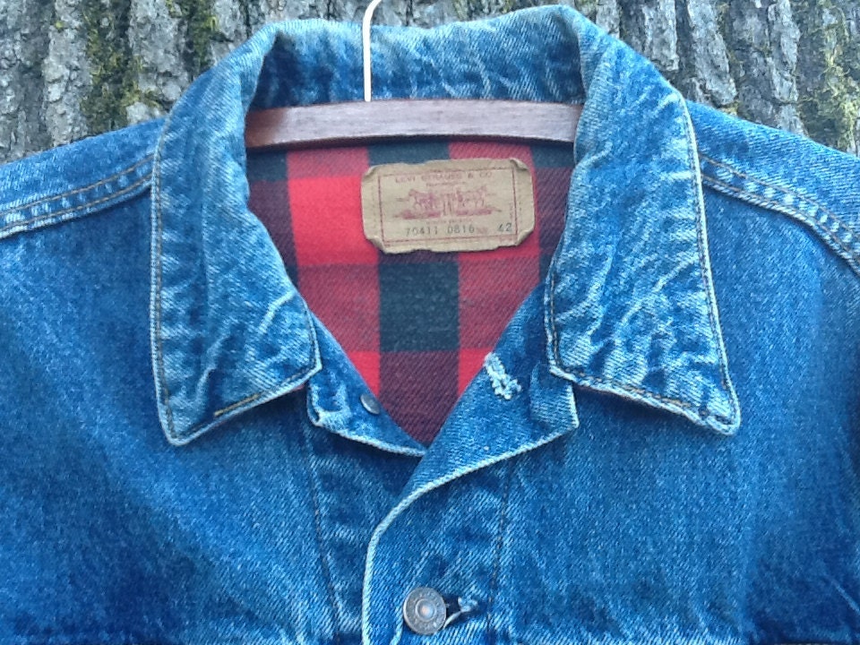 Vintage Flannel Lined Levi's Jacket // Boho Jean Jacket // Vintage Levi's Jacket // Levi's Denim Jacket