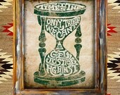 Time Hourglass Rustic Americana Vintage Print Art Home Decor Wall Heritage Antique Poster Design Graphic