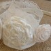 Ivory Flower girl headband, Vintage headband, Baby girl headband