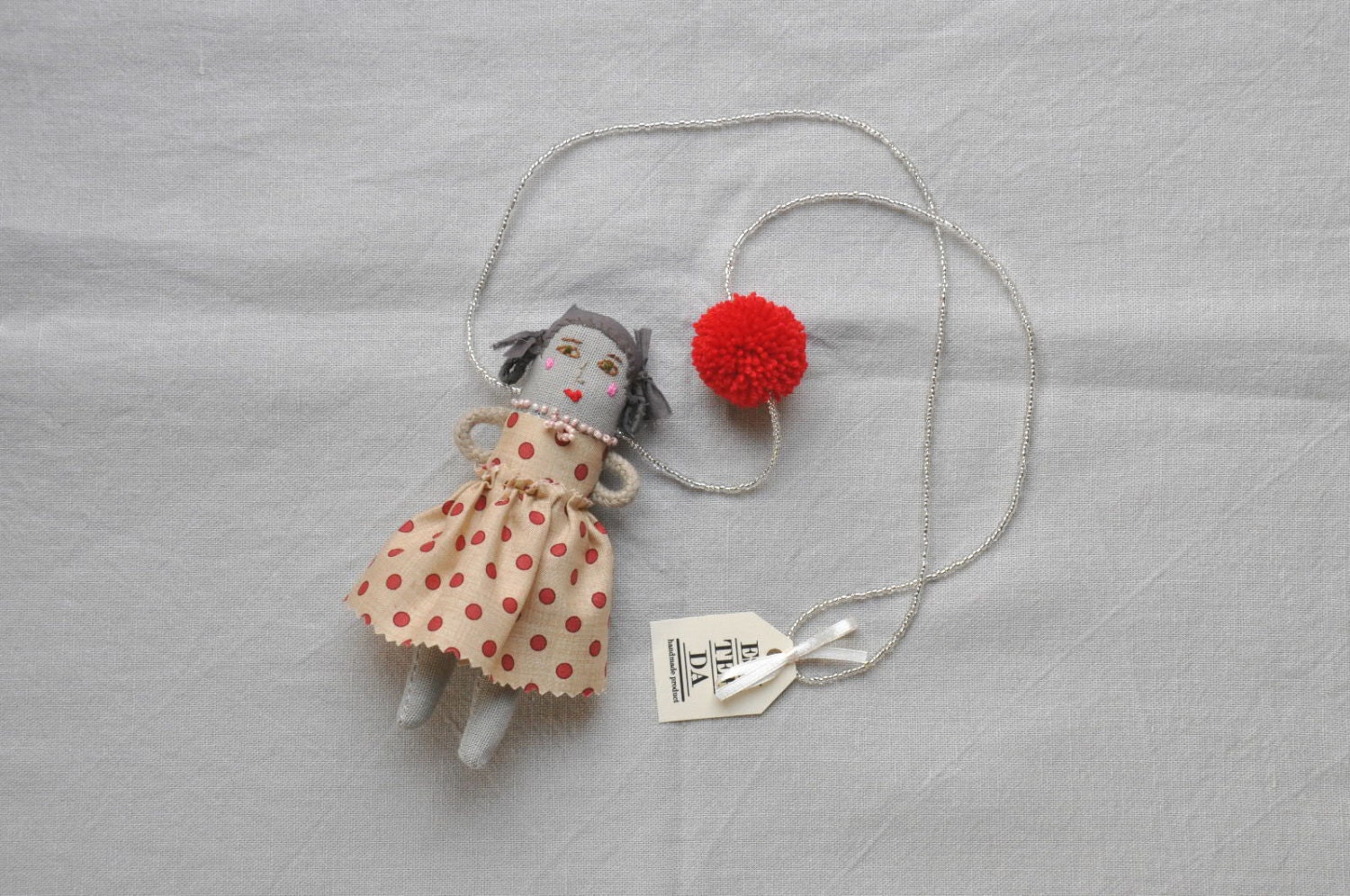 Polka dot puppet necklace from ESZTERDA