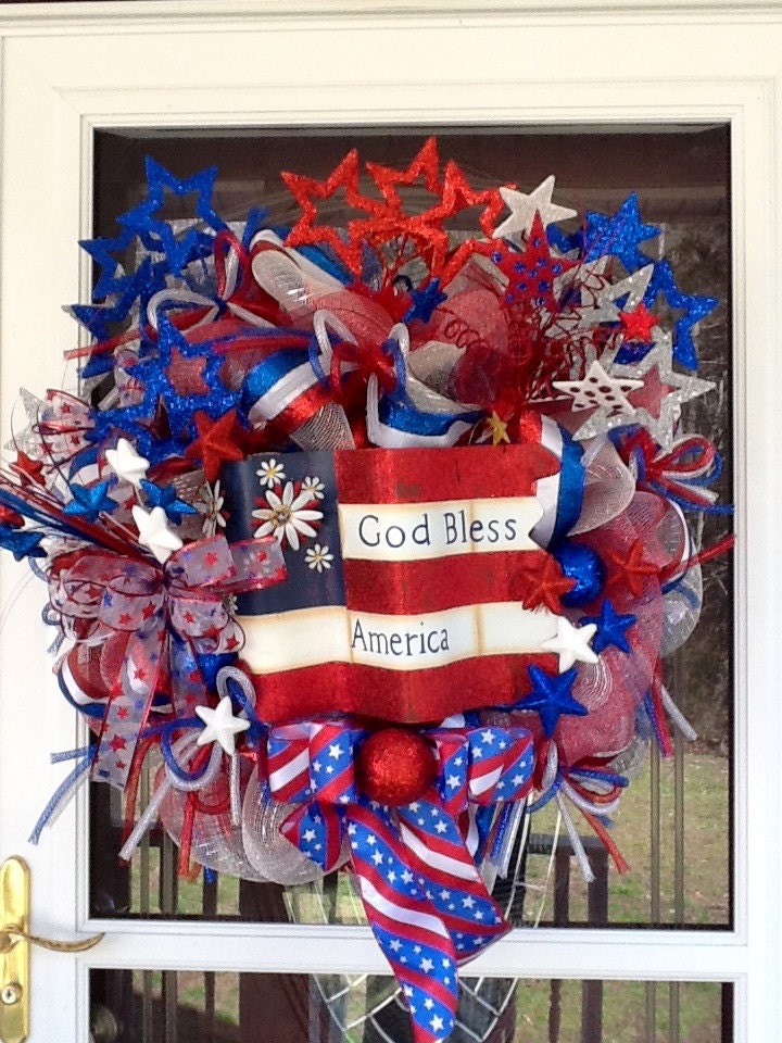 4th of July Mesh Wreath