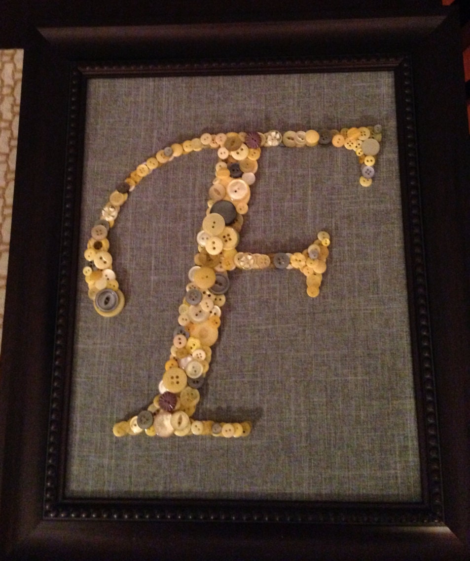 Framed Button Letter F